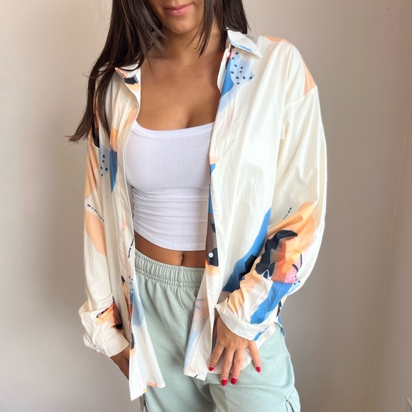 Button Up Blouse Multi Colour Shein - Picture 4 of 4